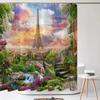 3D Print Paris Tower Bathroom Shower Curtains Waterproof Polyester Fabric With Hooks 240X180cm Bath Screen Home Decor Curtain