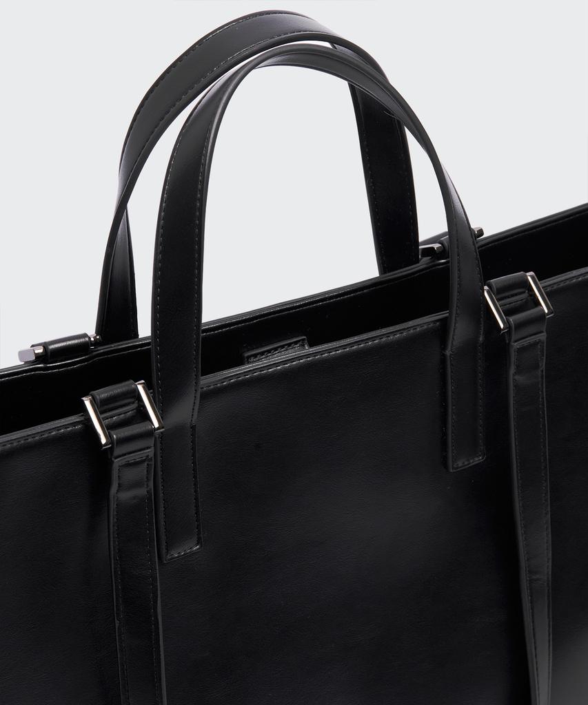 Musinsa Standard Synthetic Leather Rectangle Shoulder Tote Bag_Large [Black]