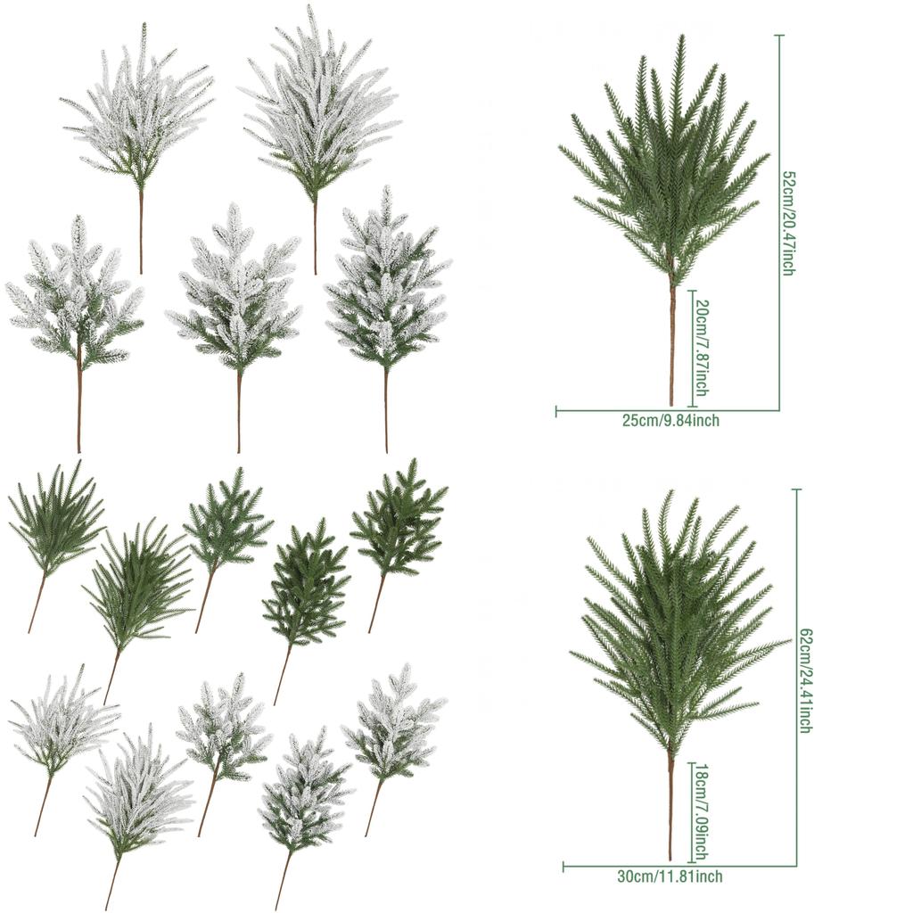 Christmas Pine Branches Faux Tree Leaves For Holiday Decor And Photography Props