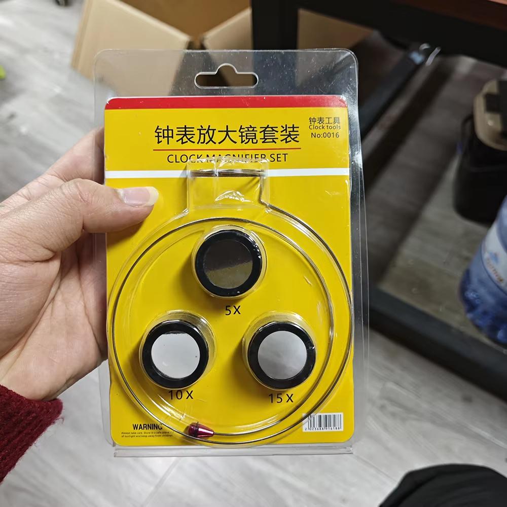 1/Set 5X 10X 15X Lupe Aufstecklupe für Uhrmacher Schmuck Uhrenreparaturwerkzeuge Lupen-Set Service-Werkzeug