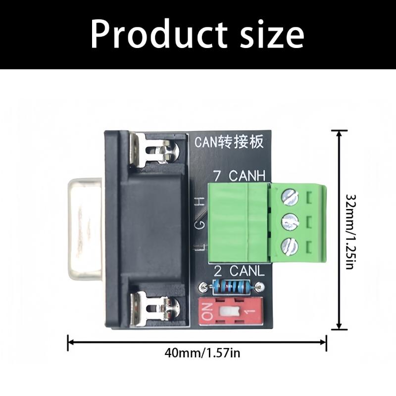 CAN Bus Adapters Board Integrated 120Ohm Resistors DB9 Female Port USB PCAN Communication Support