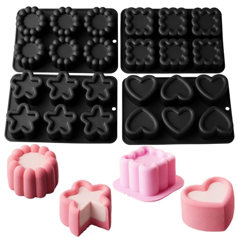 Non-stick Silicone Cake Mold Square Flower Heart Shaped Soap Mould  Kitchen Tools