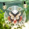 Rose Butterfly Metal Wind Chime Outdoor Garden Decor Kinetic Art for Halloween Christmas Thanksgiving Holiday Party Patio Yard Hanging Ornament