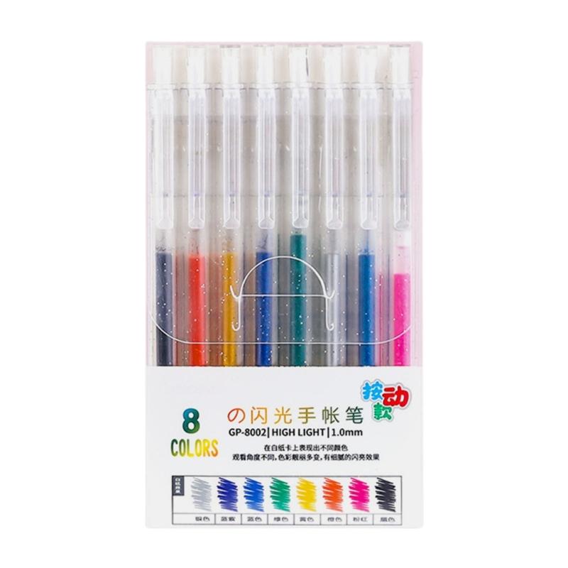 

Retractable Colored Gel Pen Shimmering Gel Inks Pen 1.0MM Tip for Journal Notebook Planner Note Taking Scrapbooking