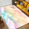 Rainbow Stars Crystal Velvet Chair Mat Area Rug - Non-Slip, Floor Mat, Office Desk Chair Rugs, Bedroom Decor.Christmas Gift-1106015