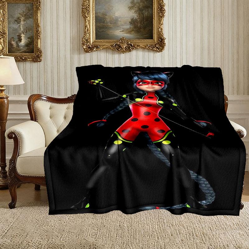 1 pezzo Coperta Morbida Stampata per la Casa, Coperta Coccinella per Letto e Divano, Regalo Speciale per la Famiglia