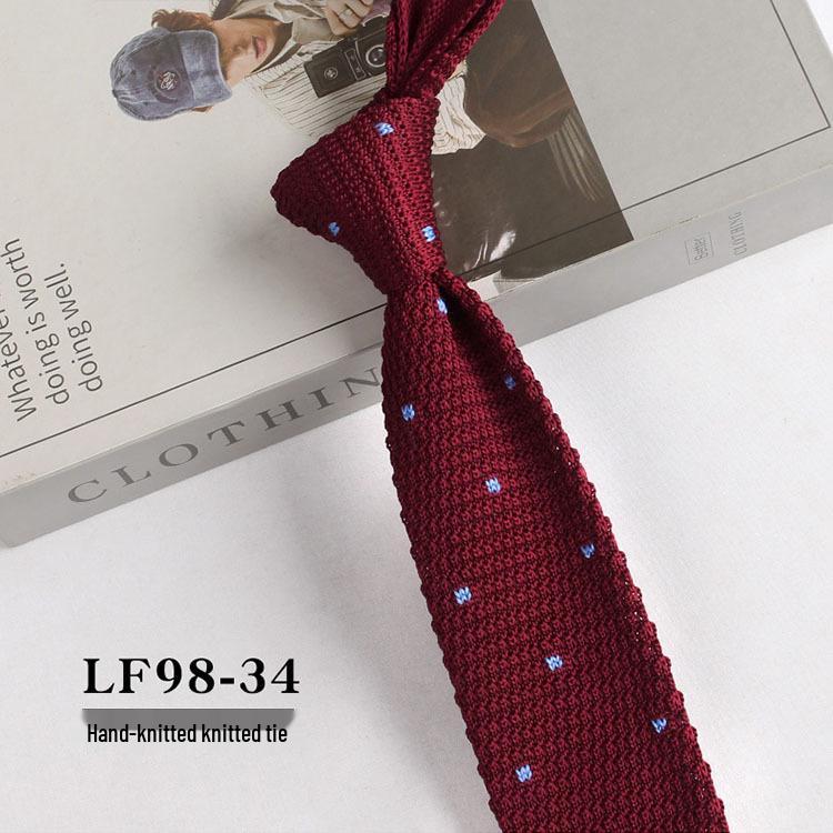 Stylish British Casual Slim Fit Knit Wool Tie, Unisex, 6cm Width.