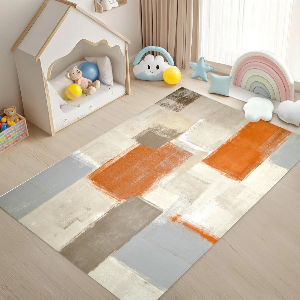 

Abstract Watercolor Area Rug Non Slip Soft Stain Resistant Living Room Kids Playroom Bedroom Decorative Carpet for Home Officet 40X60cm