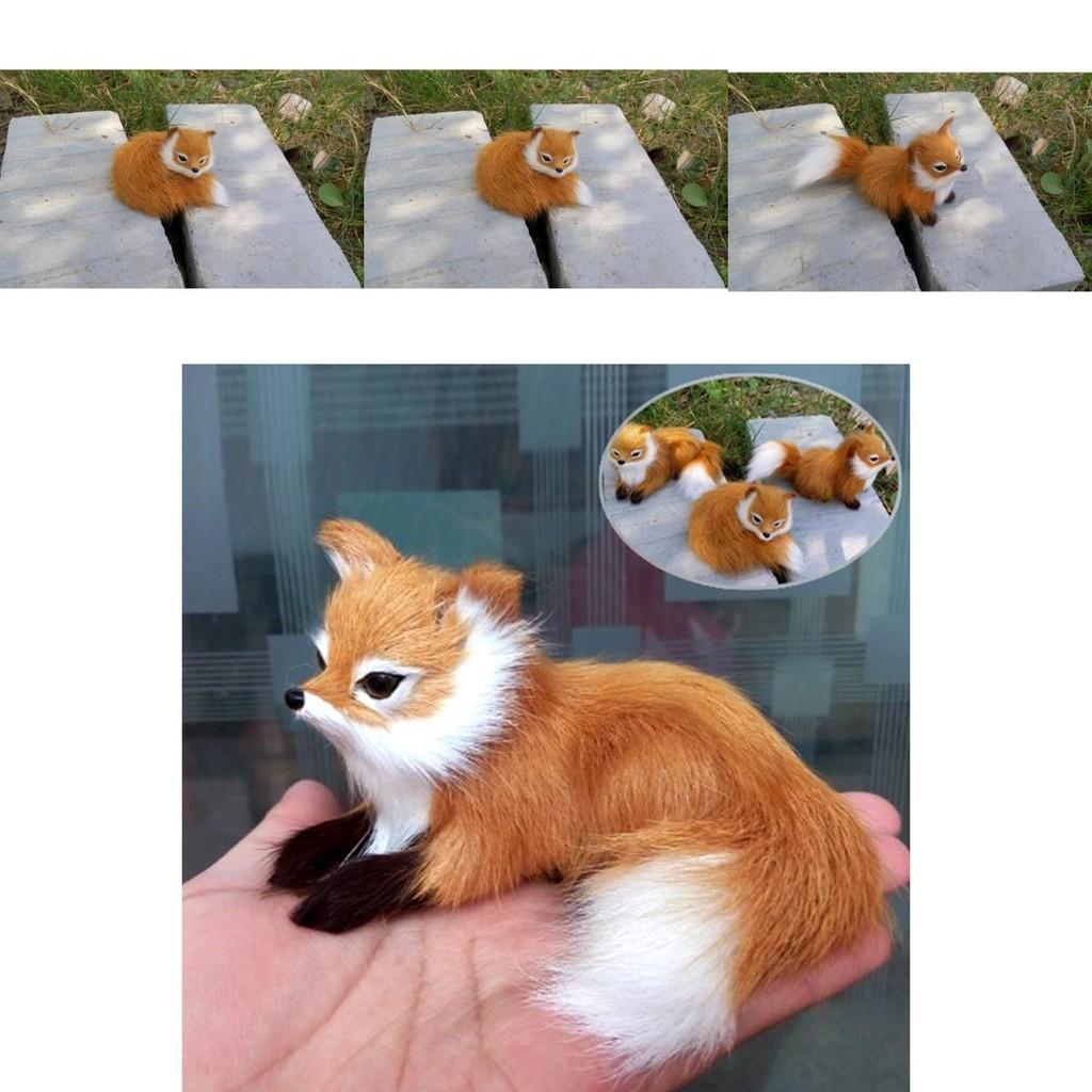 Simuliertes Tier Fuchs Plüschtier Realistisch und Niedlich Weihnachtsgeschenk für Kinder