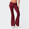 Damenmode, einfarbig, schmale Passform, schmale umgekehrte Taille, niedrige Taille, elastische Taille, Schlaghose