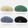 Korean Painter Berets Y2k Beanie Cap Fashion Hollow Knitted Beret  Girls