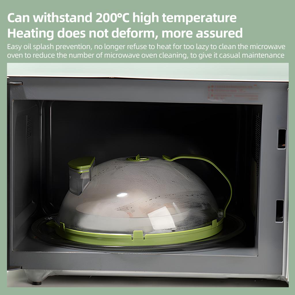 Microwave Splatter Cover for Food Clear Microwave Splash Guard Cooker Lid with Handle Adjustable Steam Vents Holes