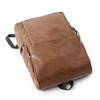 Solid Color PU Backpack Men's Large Capacity Backpack Student Sports Travel Computer Bag