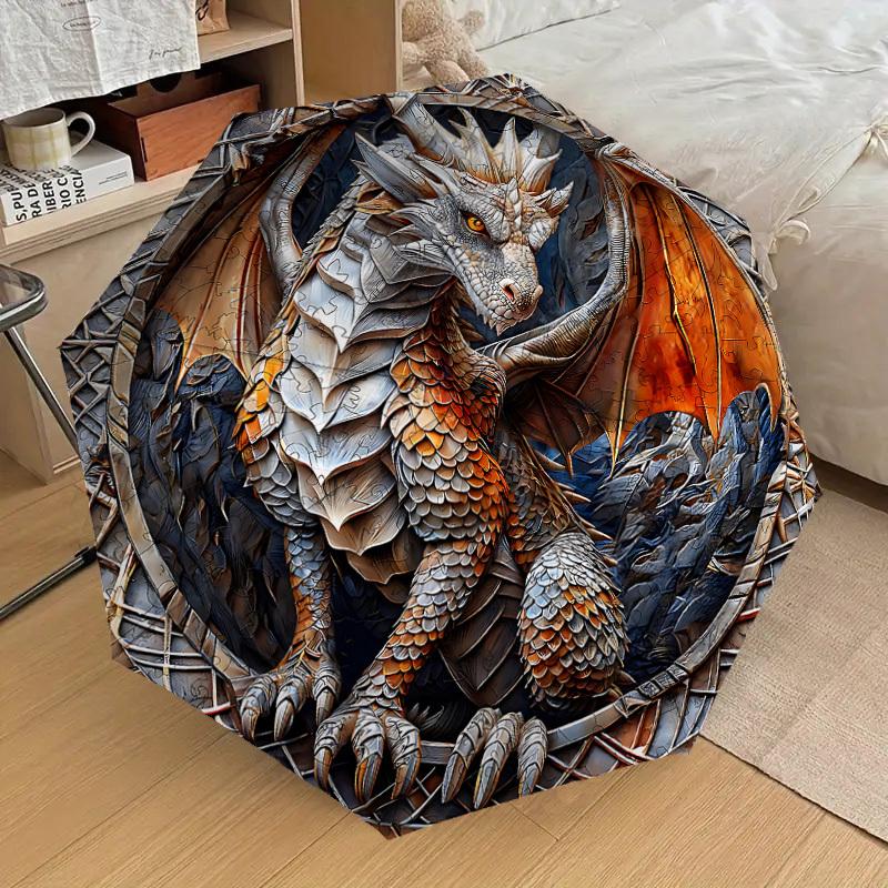 1PC Dragon Puzzle Umbrella-8-Rib Reinforced, Automatic Open, Lightweight & Durable, Cute Fashion Accessory for Outdoor-P53