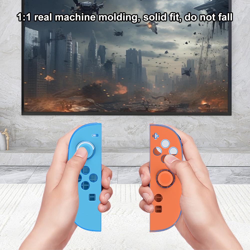 For Switch 2 Joy-con Handle Silicone Case Anti-Slip Silicone Skin Case Cover with 2 Thumbstick Grips Caps Protection Sleeve Case