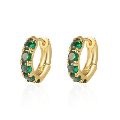 AREUM Earrings and Rings, Jimin Motif, Set of 2, Gold and Green, One-Touch Earrings (Gold and Clear)