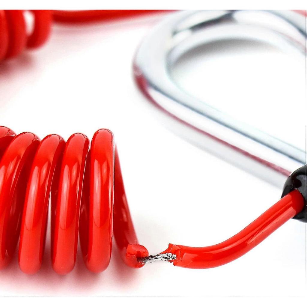 1.8m x 5mm Trailer Safety Cable, Trailer Brake Cable, Coiled Cable, for Emergency Towing of Camper Trailer