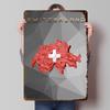 Schweiz Länderkarte Poster Individuelle Wandkunst Vintage Metallschilder Retro Blechschild für Man Cave Raumdekoration Männer Kaffee Bar