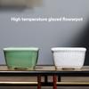 Glazed Pottery Flower Pot Bowl with Hole Mini Ceramic Planter Succulent Pot Eastern Style Ornament for Indoor Outdoor Xqmg