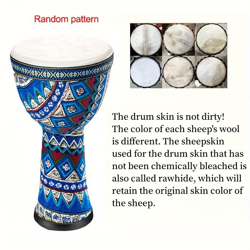 FF Bonfires 8-Inch Traditional African Djembe - Goatskin Hand Drum for Beginners, Percussion Circle Instrument