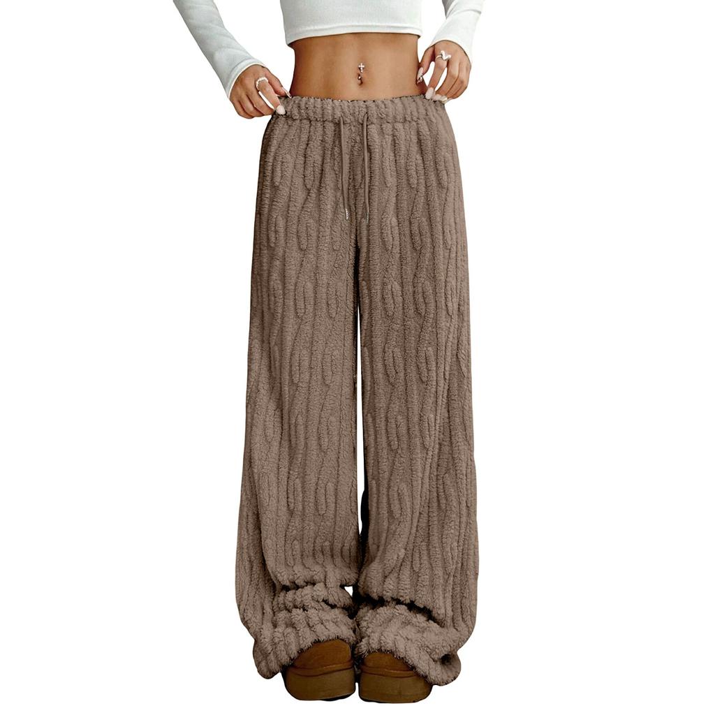 Women's Casual Fashionable Fleece-Lined Warm Sleep Pants