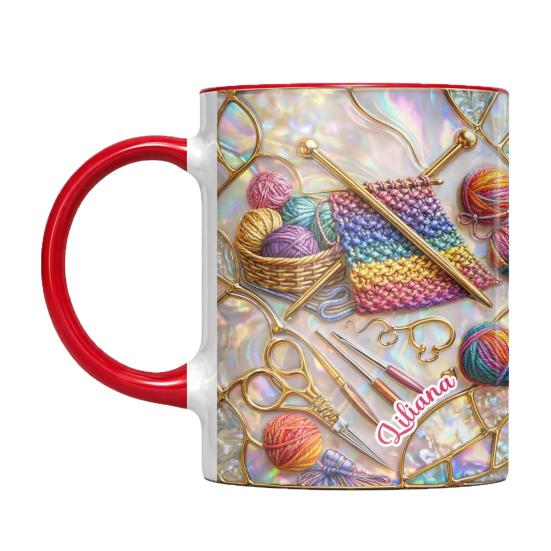 325/450ML Ferramentas de Tricô Costura Caneca de Café com Alça Cerâmica Resistente ao Calor Grande Capacidade Xícara para Beber Chá Leite Água Presente para Amante de Costura