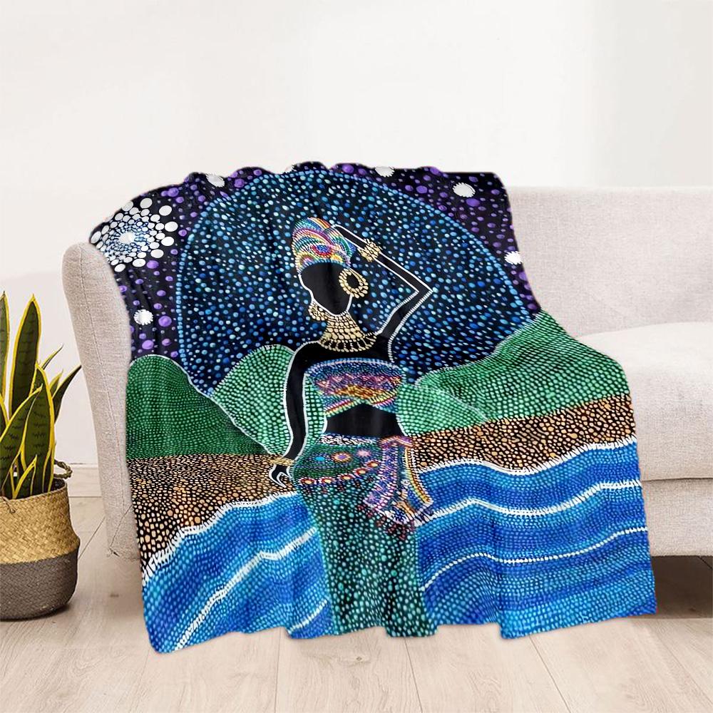 African Style Blanket Warmthful Decor Perfect for Sofa Bed Bedding All-Season Use Playful Design Gifts For Family Or Friends