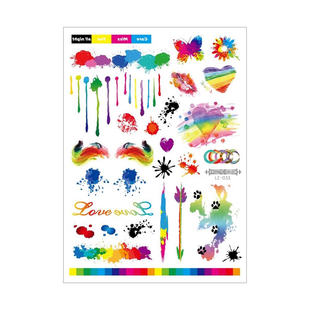 Proud Day Waterproof Rainbow Sports & Camouflage Tattoo Stickers for Arm and Face