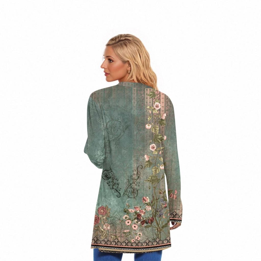 Damen Langarm Strickjacke Lässige Jacke mit Taschen Oberteil