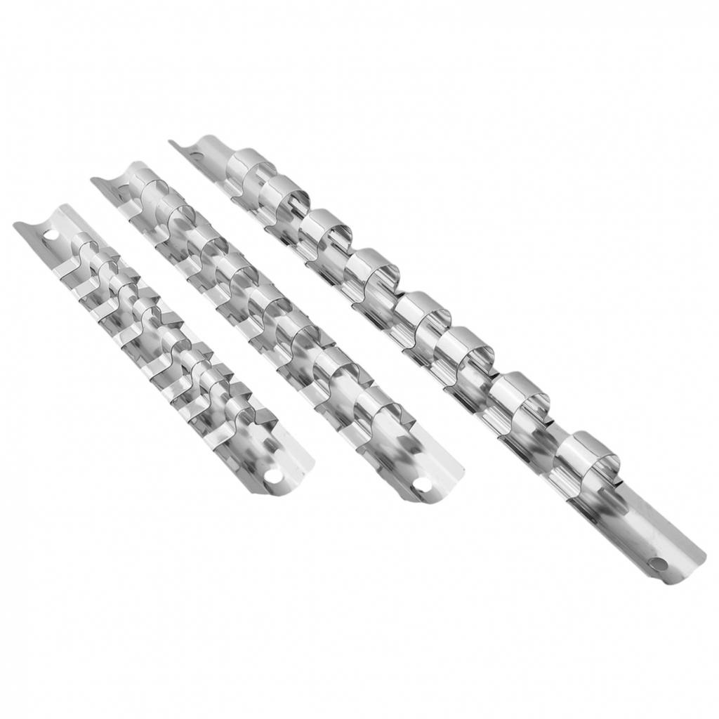 Socket Storage Rack Equipment Hand Tools On Rail Silver