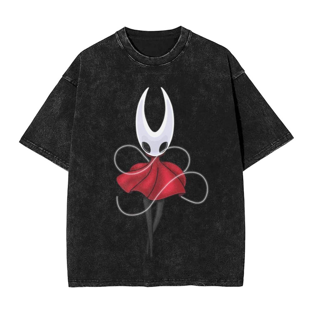 Mode Vintage Herren- und Damen-T-Shirt Hollow Knight Print T-Shirt Locker Kurzarm Streetwear Sommer Lässig Kinder Oberteile Kleidung