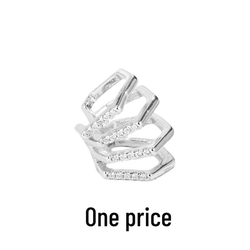 Zirkonia Doppel-Schicht Strass-Kreuz-Kette Ohne-Piercing Stern Ohr-Manschette für Damen