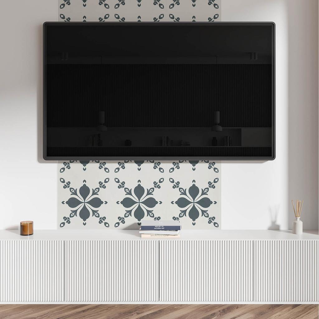Paczka Kafelków Winylowych Z Motywem Do Kuchni Salonu Ornamentalny Wzór Z Liśćmi 9X30X30 Cm