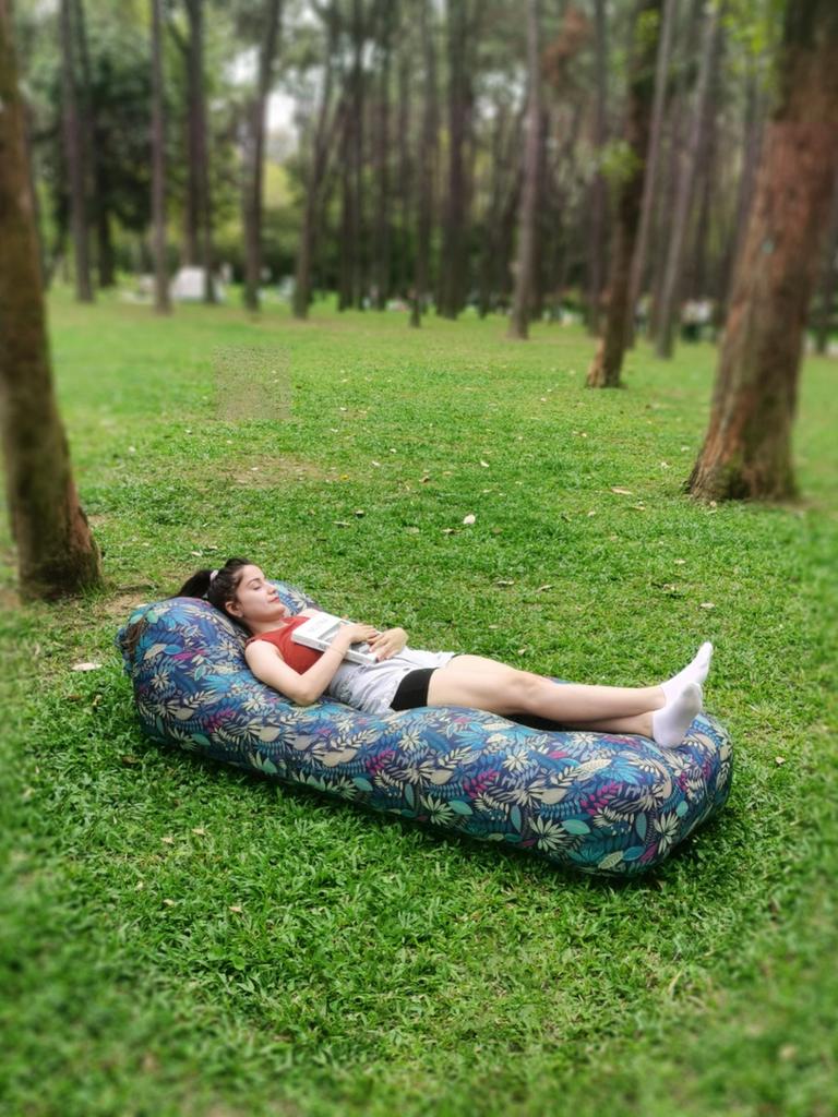 Multifunktionales aufblasbares Sofa-Bett für den Außenbereich, automatisches schnelles Aufblasen, Camping-Picknick-Schlafmatte, Seitenschutz, Luftkissen