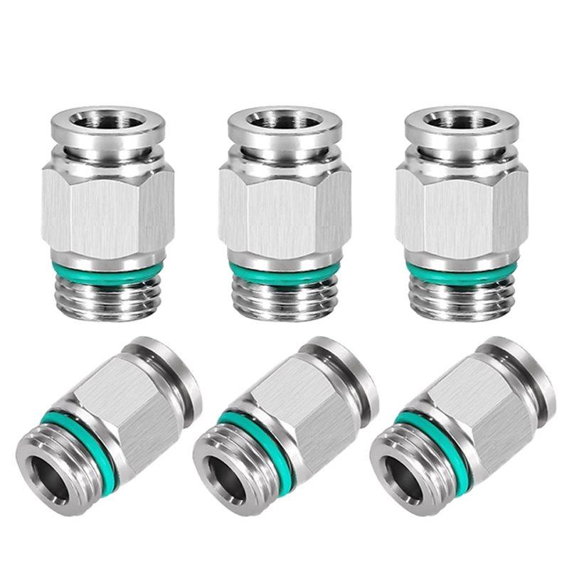 

A34R M5 1/4 BSP PC Pneumatic Quick Connector 304 Stainless Steel G Thread Thread Pipe Water Gas Connector срібний