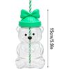 Bear Straw Cup, 2026 New Cute Bear Glass Cup with Straw, Coffee Beer Wine Cocktail Drinks Glassware, Cute Mugs for Christmas Gift, Bear Straw Cup