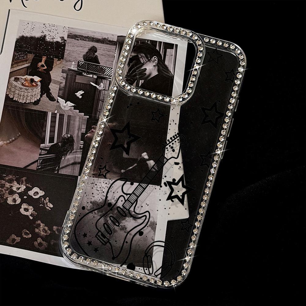 Bracelet Chain Phone Case For iPhone 17 16 15 13 14 for 17Air 17 12 14 16 Pro 17 14 16 Pro Max Sparking Diamond Cute Pattern Hard Cover With Lanyard