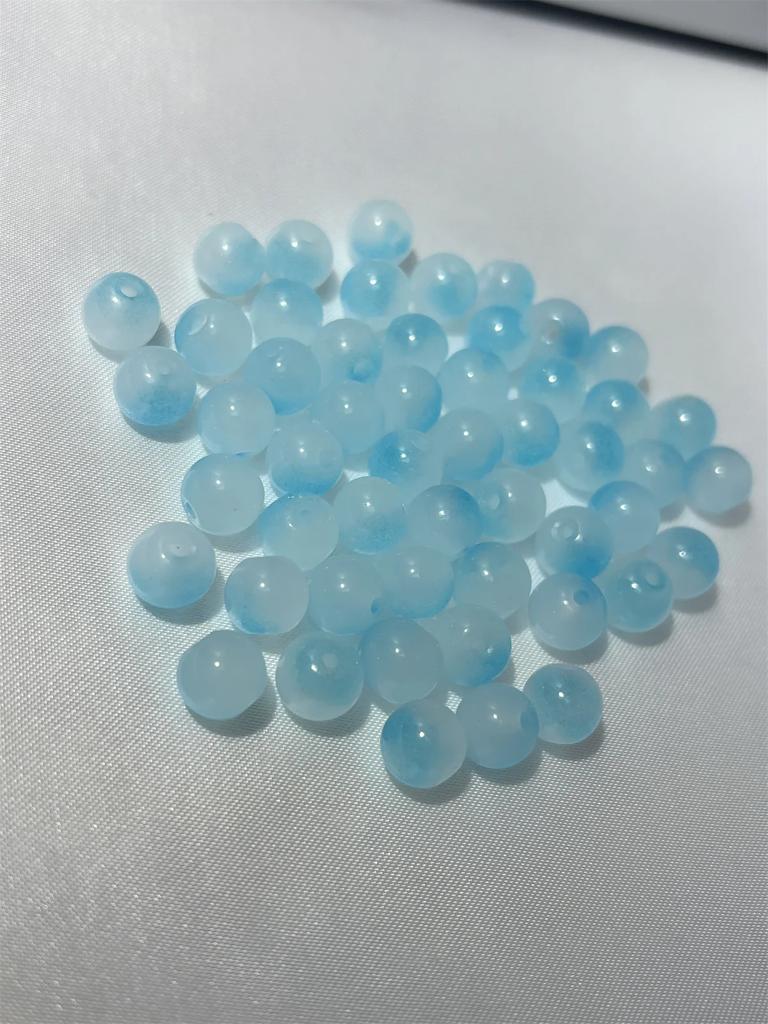 50pcs 8mm Glass Crack Imitation Jade Color Series Round Beads DIY Handmade Necklace Bracelet Loose Beads Jewelry Accessories