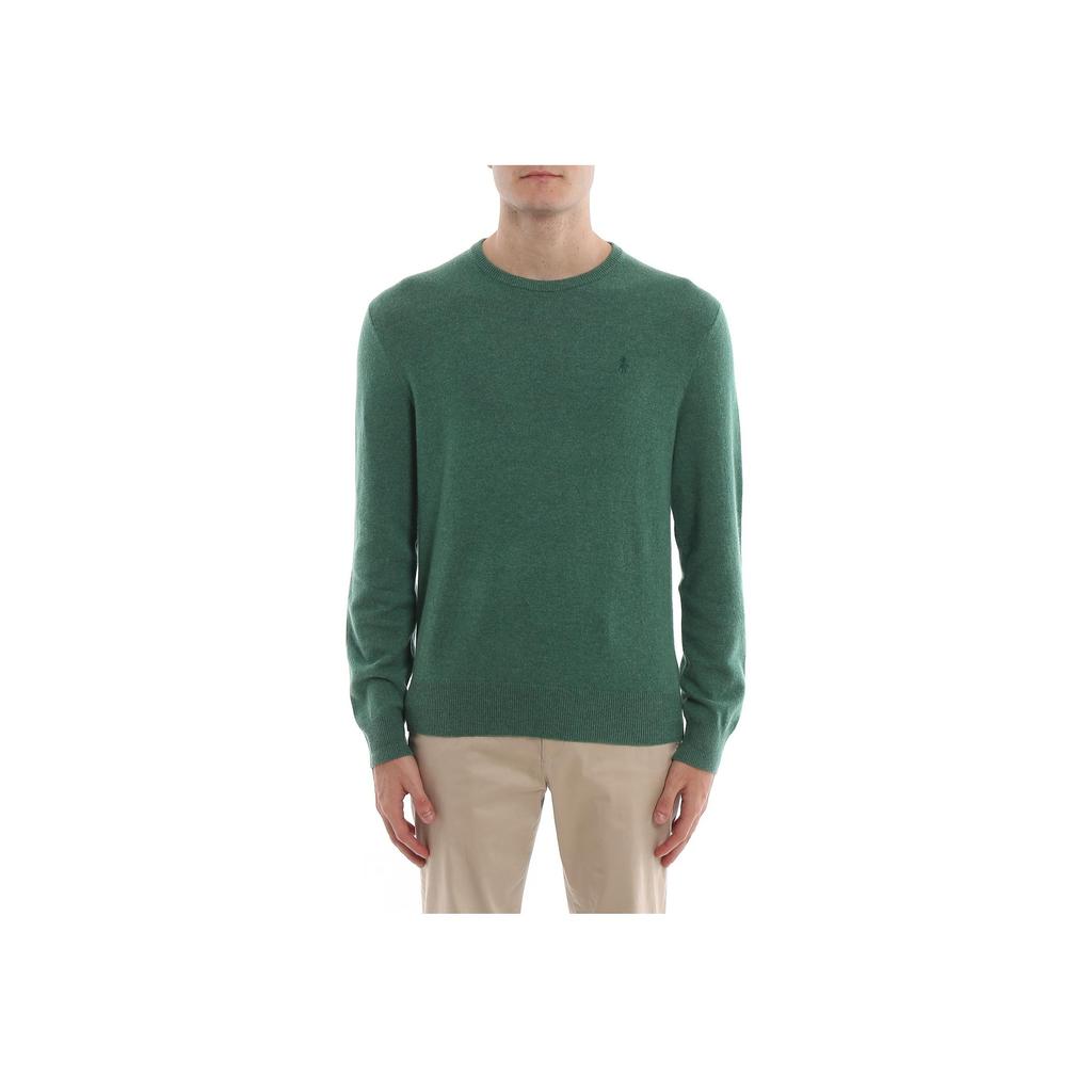 Polo Ralph Lauren Small Pony Logo Embroidered Crew Neck Long Sleeve Sweater Men sweater Green MNPOSWE16820007-300