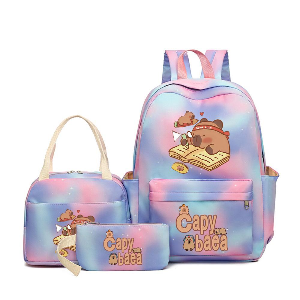 New Kapibara Korean version schoolbag for girls and students to reduce the burden of leisure backpack, high value and lightweight backpack.