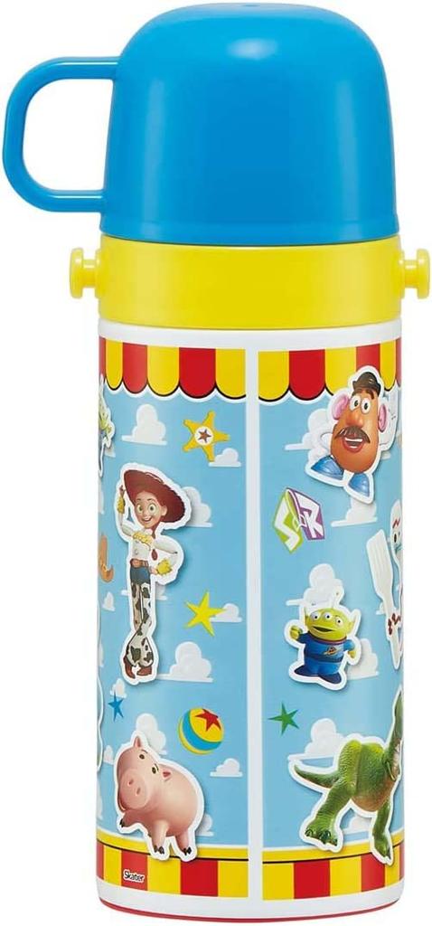 Skater Stainless Steel Water Bottle with Disney Toy Story 22 Kids' 2-Way Cup, 350ml, Design, Boys' SKDC3-A