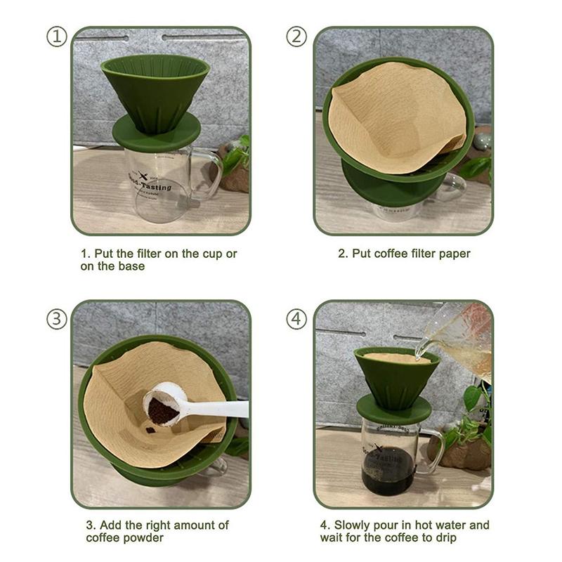 Collapsible Coffee Filter Portable Silicone Drip Coffee Tea Holder Funnel Basket Reusable Tea Pot Cake Cup Coffee Filter Dripper