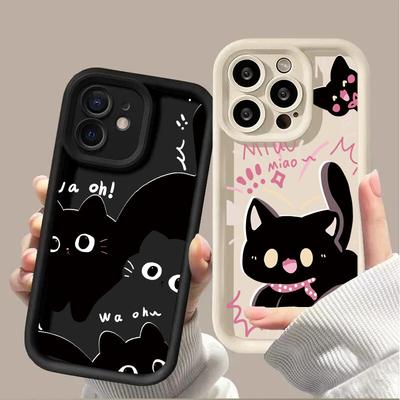 Cute Black Cat Case for Infinix Note 40 Hot 50 40 Pro 30i 30 Play 40i GT 20 10 Tecno Camon 30 Spark 30C 10 Pro 20C Smart 8 9