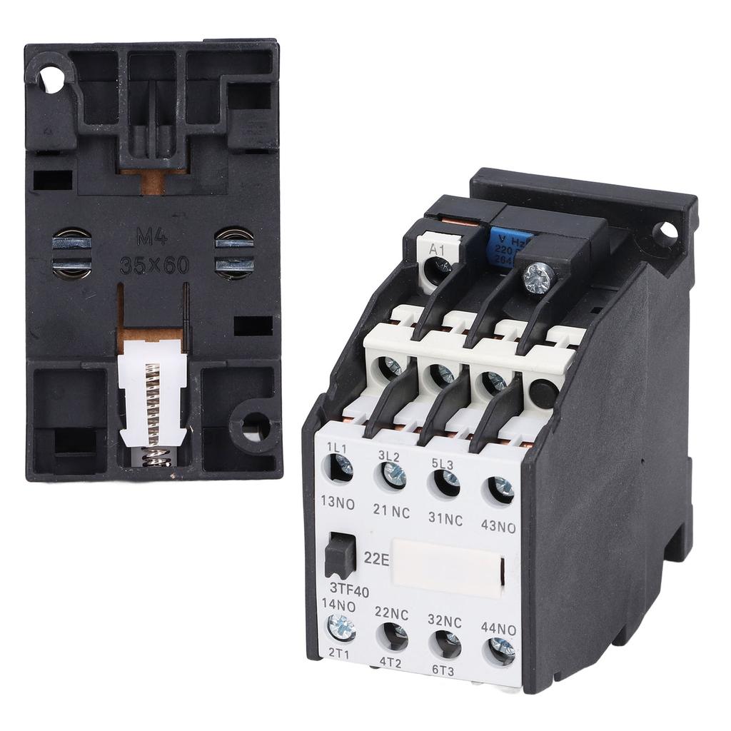AC Contactor Controller 220V 50Hz 9A 2NO+2NC DIN Rail Accessory for Automatic Control