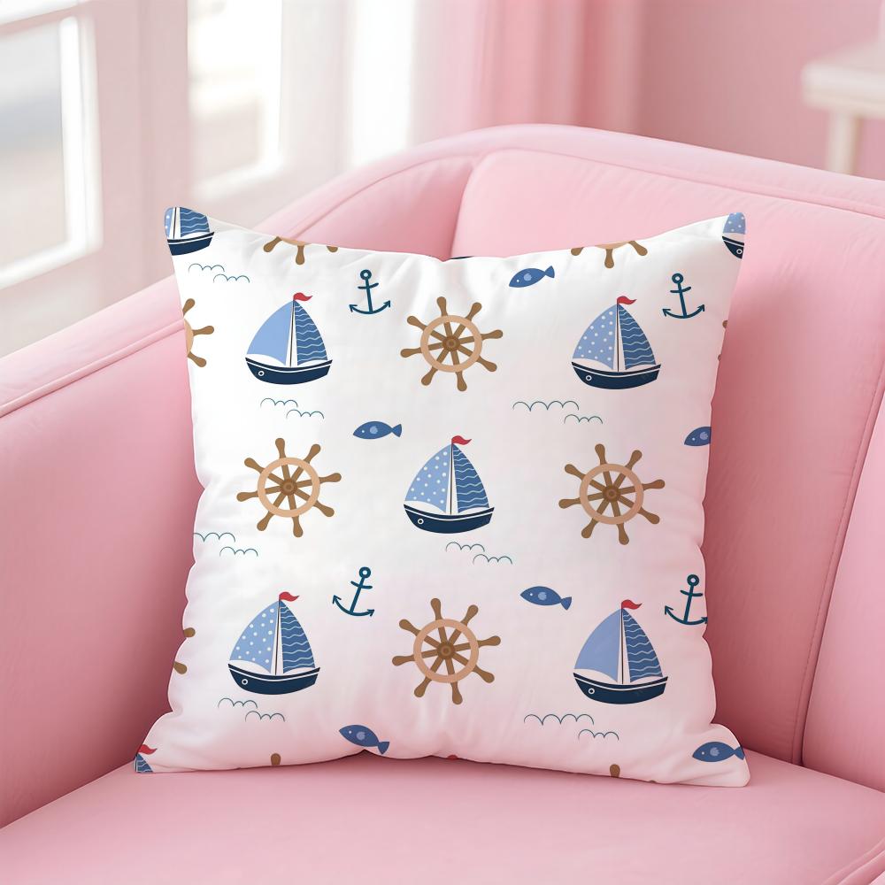 Animals Marine Theme Print Cushion Cover Pillow Case Soft Skin Friendly Fabric  Concealed Zipper