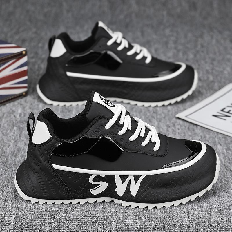 Fashion Men Sports Shoes 2025 Spring Casual Thick-soled Height-increasing Shoes Fashion Anti-slip Outdoor Student Running Shoes Sneakers