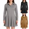 Women's Fashion Casual Long-sleeved Ruffled Short A-line Pleated Dress