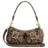 Ashton 25 Snake Print Leather Shoulder Bag Women Shoulder Bag Brown CCE38-IMYEK