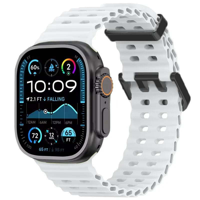 Straps for Apple Watch Ultra 2 Band 49mm 46mm 45mm 44mm 42mm Sport Silicone Correa Bracelet iWatch Series 10 9 7 8 6 5 4 SE