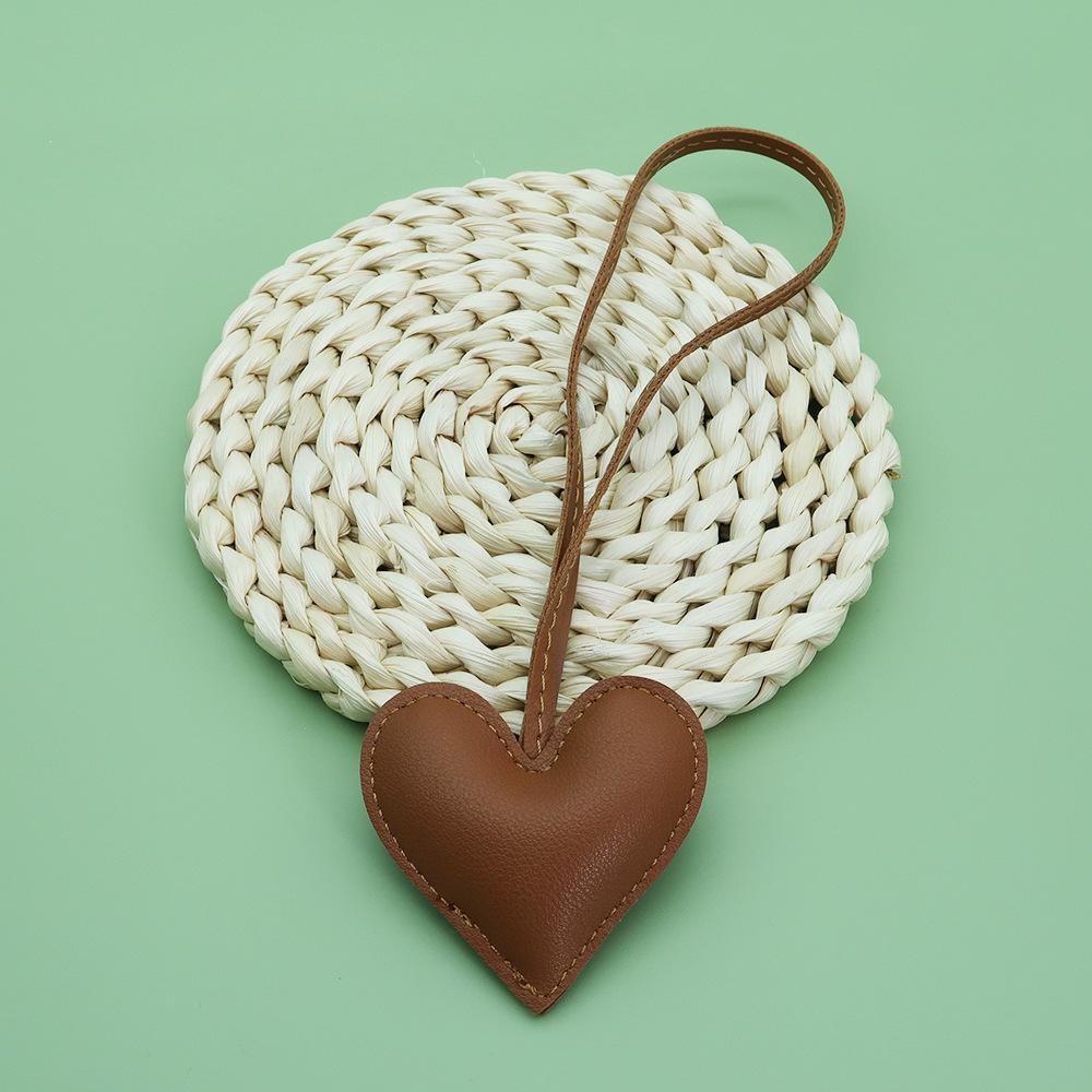 Creative Leather Heart Keychain & Charm Set